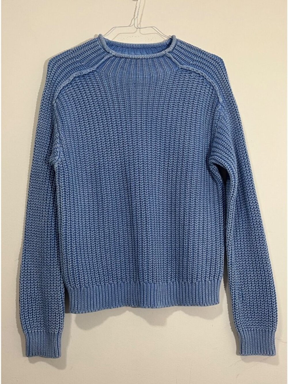 NEW Z Supply Carraway Sweater Washed Blue Size M Mock Neck Minimalist Preppy